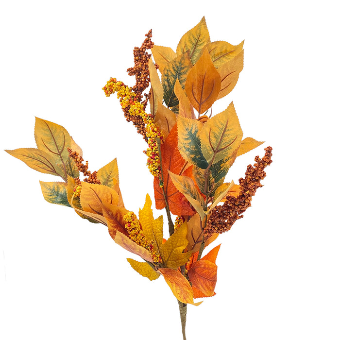 30" Mixed Fall Leaves/Berry Spray