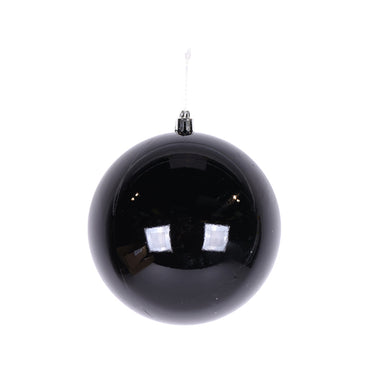 200 mm Plastic Ball Ornament - Shiny Black