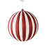 12" Stripe Glittered Ball - Red/White