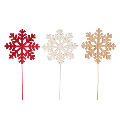 18 in Wood Snowflake Pick