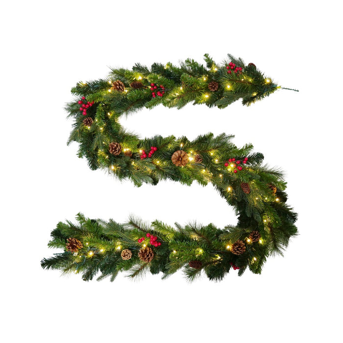 9 ft Mixed Pine Pre-Lit Garland