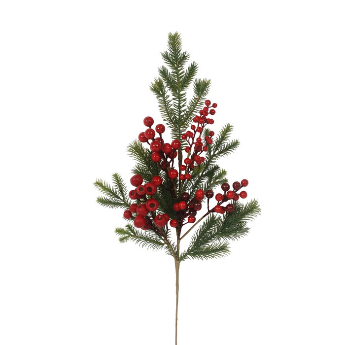 32 in Pine/Styro Berry/Styro Pod Spray - Green/Red