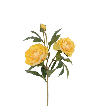 29" Garden Peony Spray - Yellow