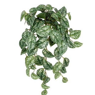 26" Pvc Real Touch Scindapsis Leaf Hanging  Green/Cream