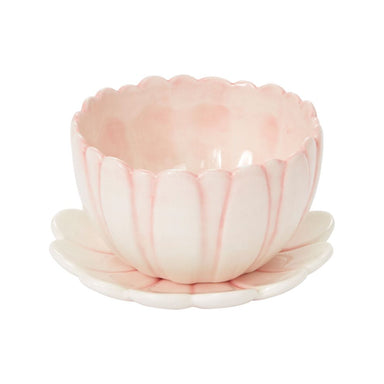 Little Flower Pot with Saucer - Pink