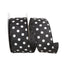 2 1/2 in Satin Large Dots Value Wired Edge Ribbon - Black