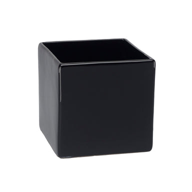 3 3/4 in Ceramic Cube - Black