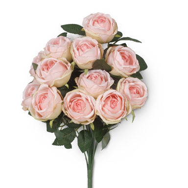 18 1/2" Polyester Rose Bush - Pink/Green