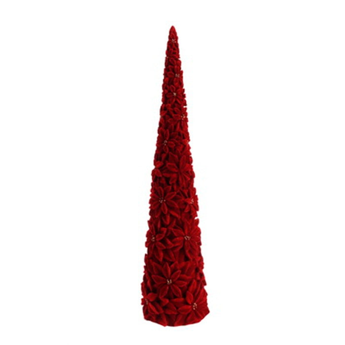 18 in Poinsettia Cone Tree - Red