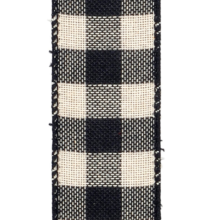 Fall Plaid Ribbon - Black/Cream