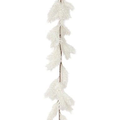 70 in Glittered Pine Garland - White