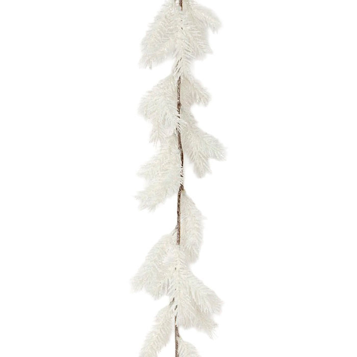 70 in Glittered Pine Garland - White