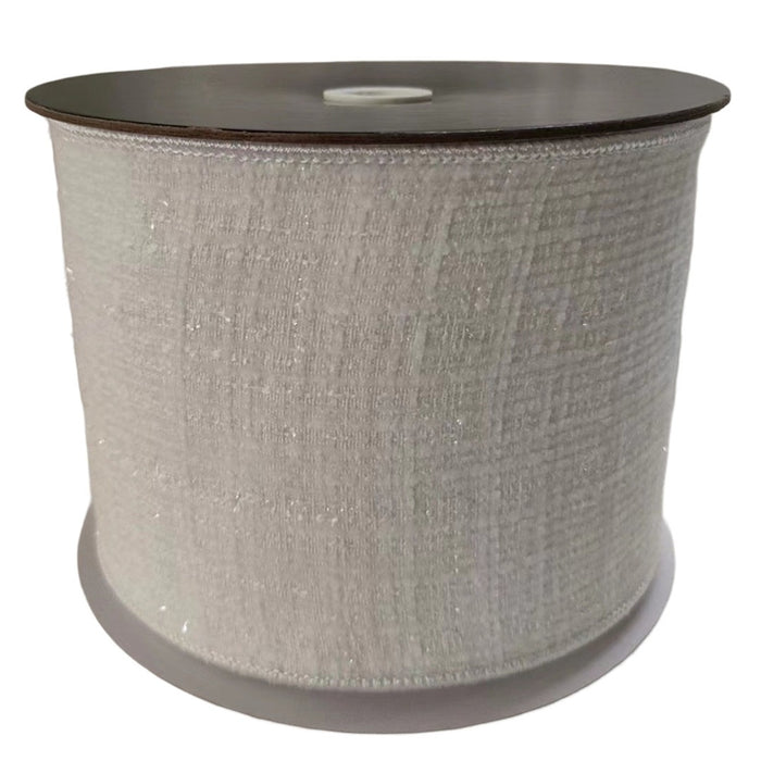 Tweed Ribbon - White