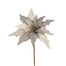 Fabric Poinsettia w/Glitter - Grey/Multi