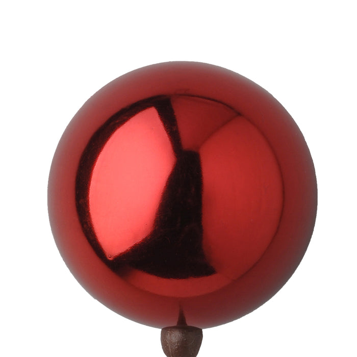 80Mm Plastic Ball On 18" Pick - Shiny Red