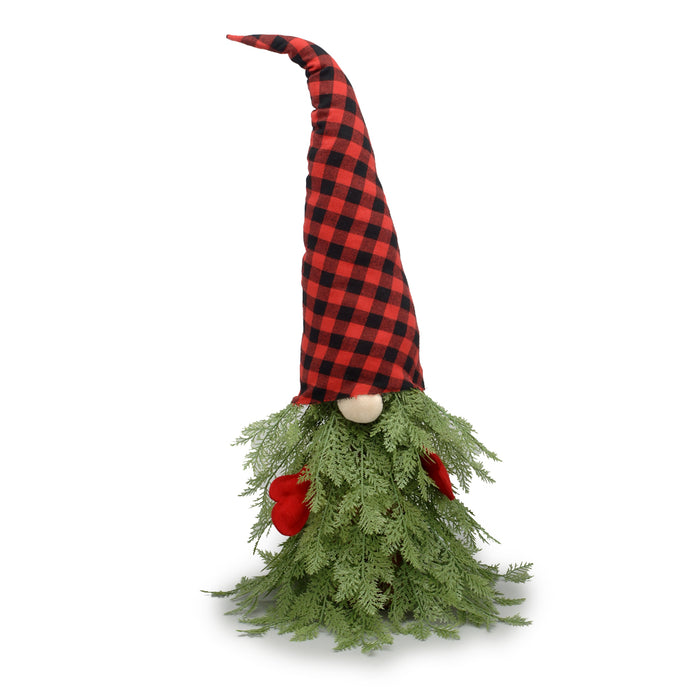 Gnome Santa Cone Shape Xmas Tree - Green/Red