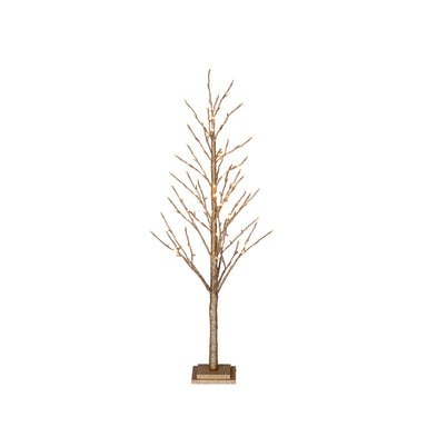 36 in Paperwrap Glittered Tree w/Warm White LED Lights - Champagne Glitter