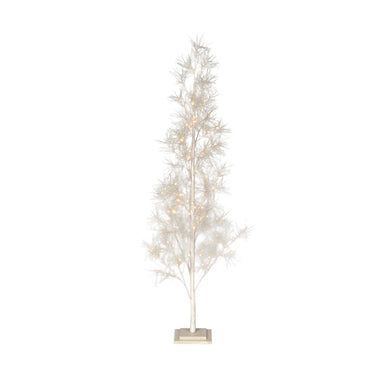 72 in Pine Tree w/Warm White LED Lights - White