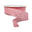 Wired White Dot Ribbon - Pink