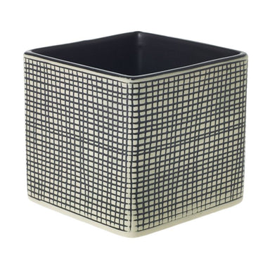 5 in Checkered Cube - Black & White