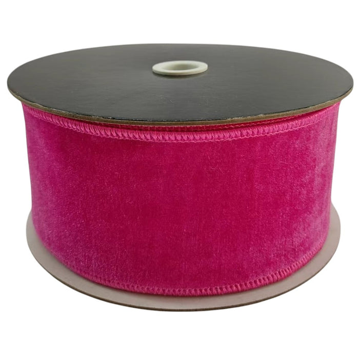 2.5 in Premier Velvet Ribbon - Hot Pink