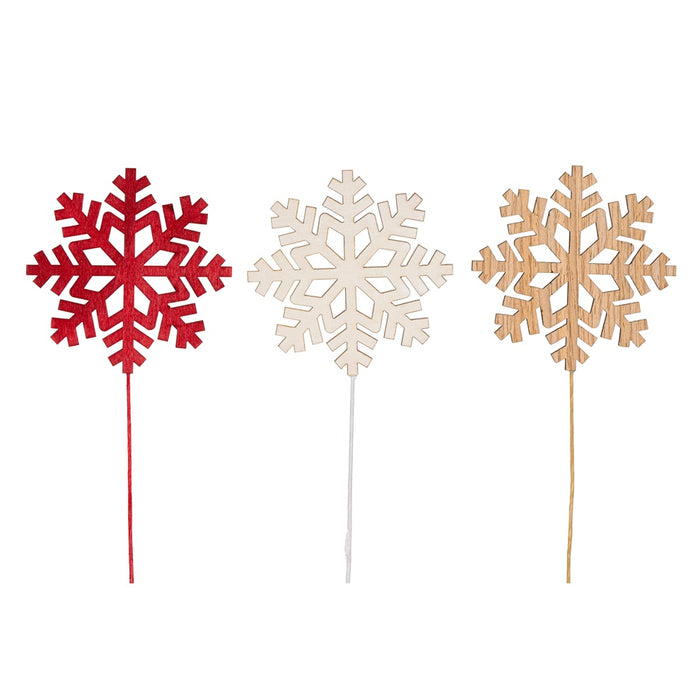 18 in Wood Snowflake Pick