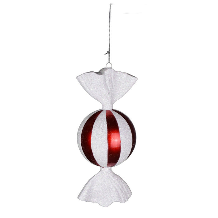 7.5 in Peppermint Gumball Twist - Pearl/Red/Iridescent