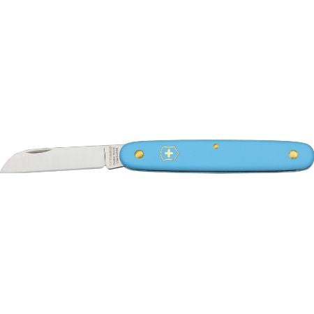 Straight 4" Blade, Blue Handle