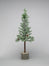 Flocked Pine Tree On Log Base