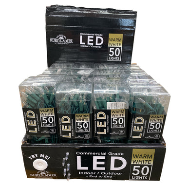 100 Light 5Mm Warm White LED Green Wire Set