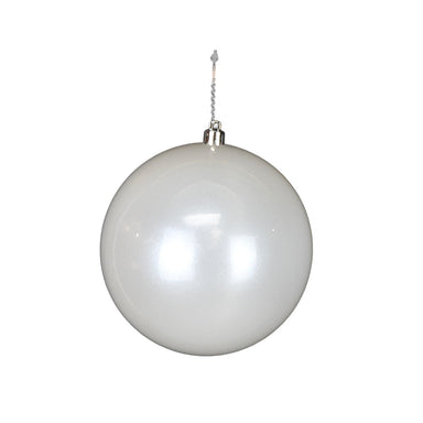 200 Mm Plastic Ball Ornament - White