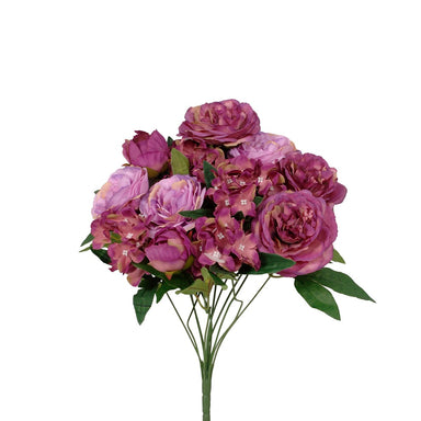 19" Polyester Peony/Hydrangea Bush - Purple