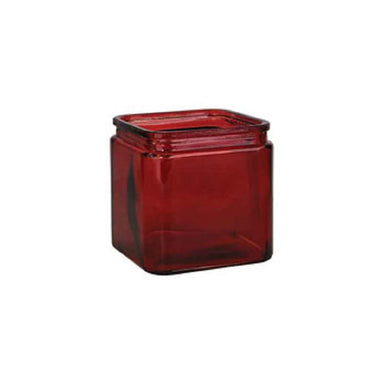 4.75 in Glass Cube - Red