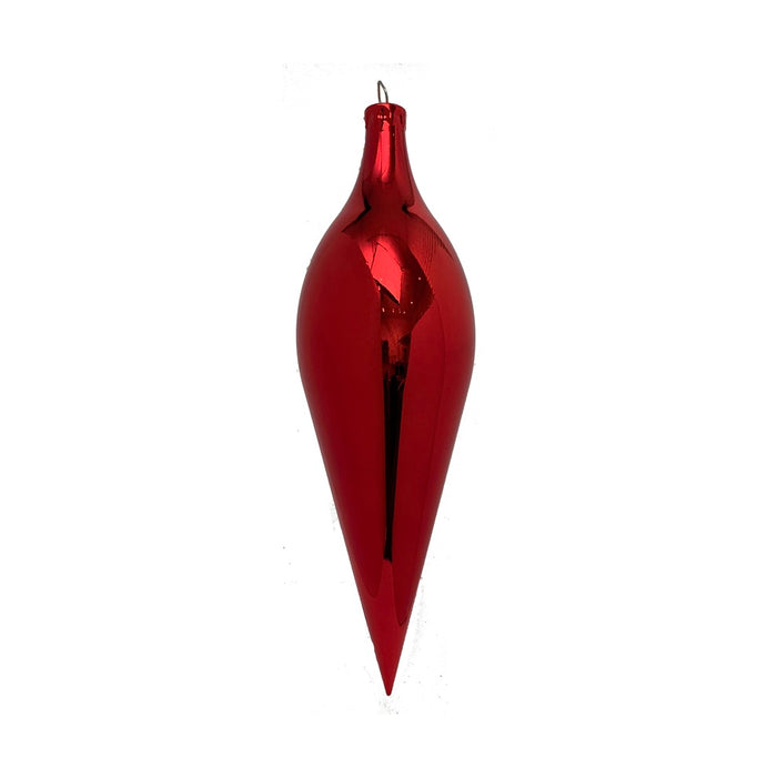 24 in Shiny Finial Ornament - Red