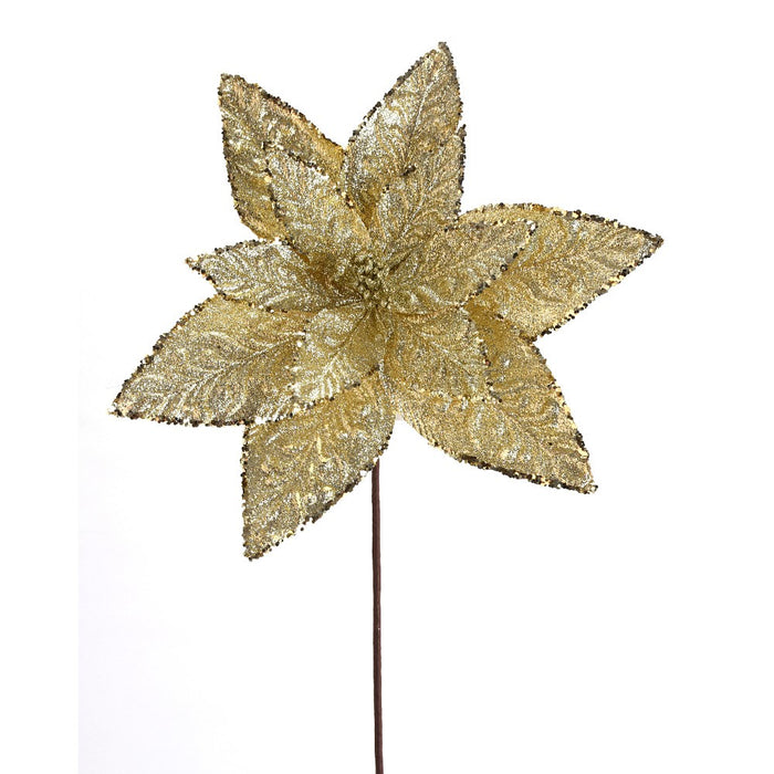 23" Poinsettia Sequin Glitter Stem