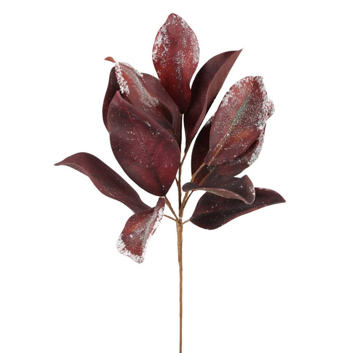18 in Snowy Magnolia Leaf Pick - Burgundy