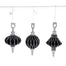 7"/7.5"/8 Glitter Finial Ornament - Black/Silver