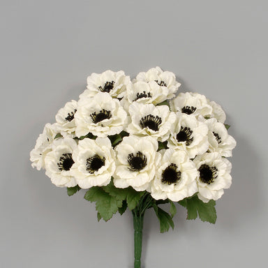 Polyester Anemone Bush - Cream