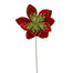 22 in Glitter Poinsettia Stem - Red/Apple Green