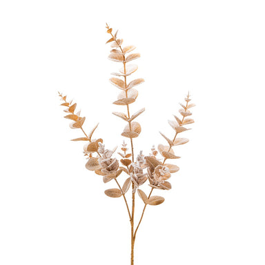 30 in Snow Eucalyptus Leaves Spray - Snow/Gold