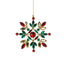 5 in Metal/Acrylic Jewel Snowflake Ornament w/Hanger - Multicolor