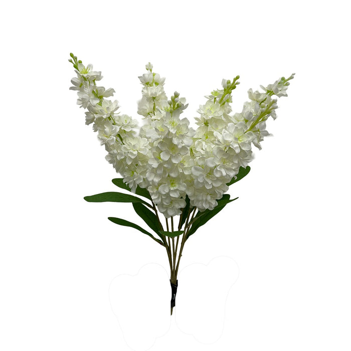 22 in Polyester Stock Flower Bush - White