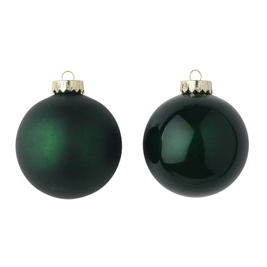 100 Mm Shiny/Matte Ball Ornament - Emerald/Green