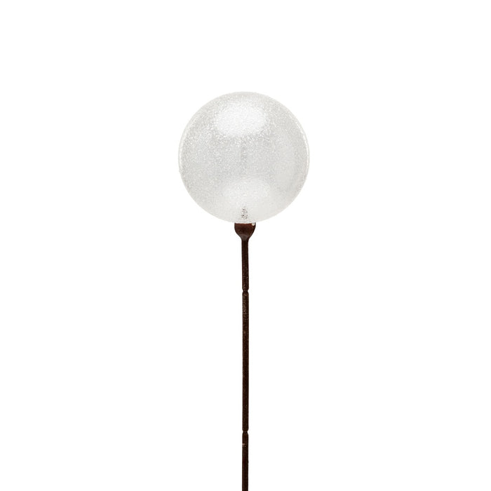 80 Mm Plastic Ball on 18" Pick - Clear Iridescent Frost