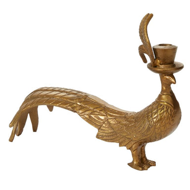 13 in Emerson Pheasant Candlestick - Antique Gold