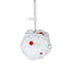 4.75 in Pom Pom Ball Ornament - White/Red