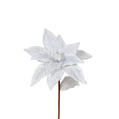 30" Polyester Poinsettia - White
