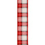 Brush Fabric Plaid Ribbon - Red/Ivory