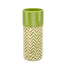 8" Dolomite Chevron Cylinder Vase Green