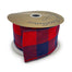 Linen Check Ribbon - Red/Blue